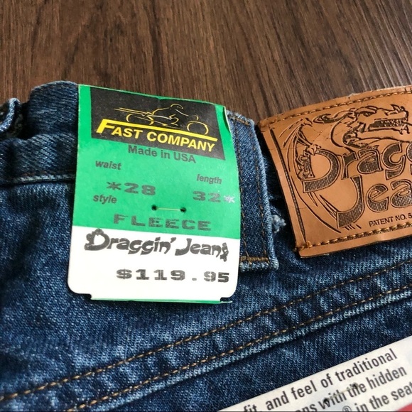 DRAGGIN JEANS Kevlar Lined 28x32 Motorcycle Pants Fast Company Vintage NWT Denim - Picture 5 of 6